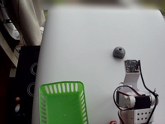 Left overhead camera, with the box in view